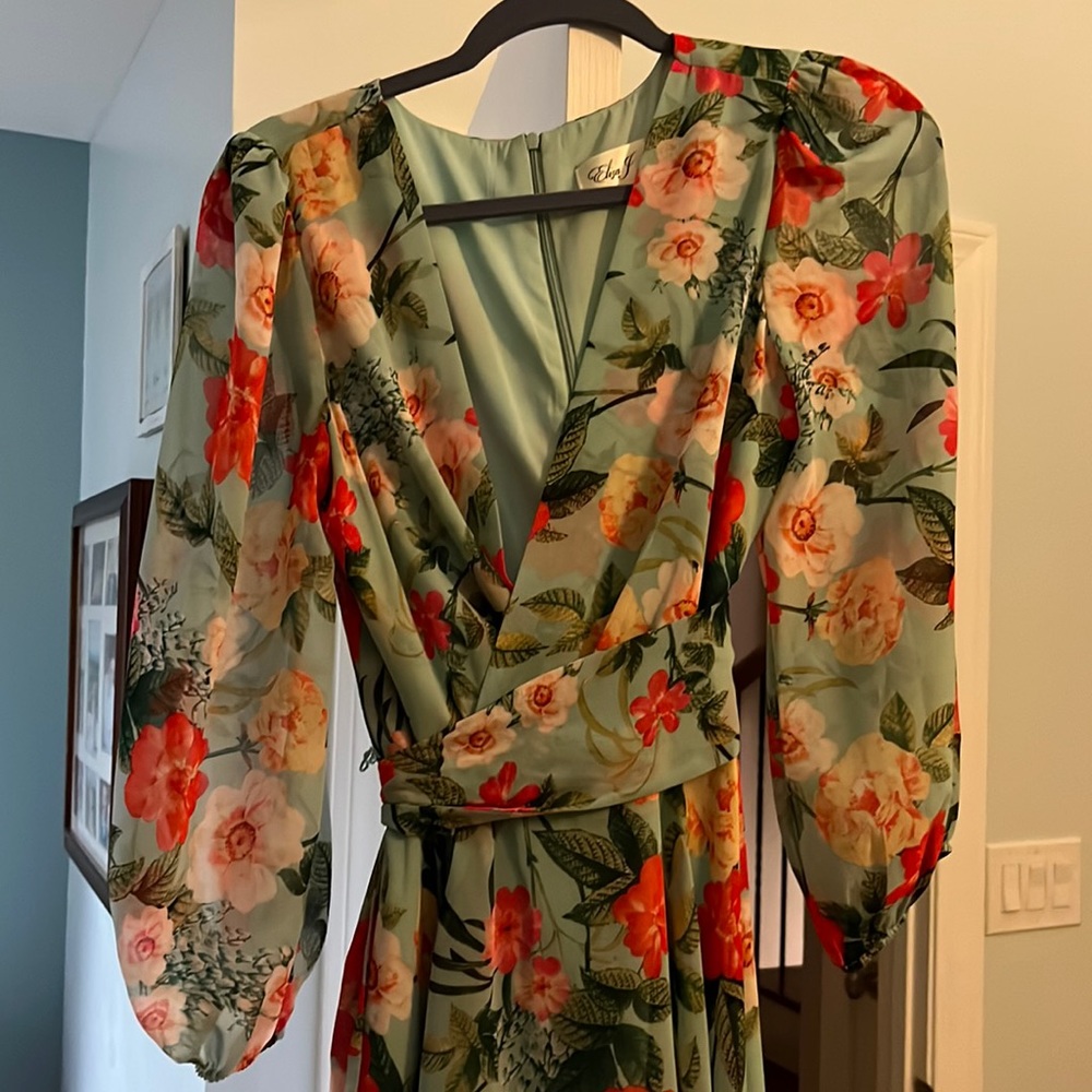 Eliza J Floral Print Chiffon Dress Size 10